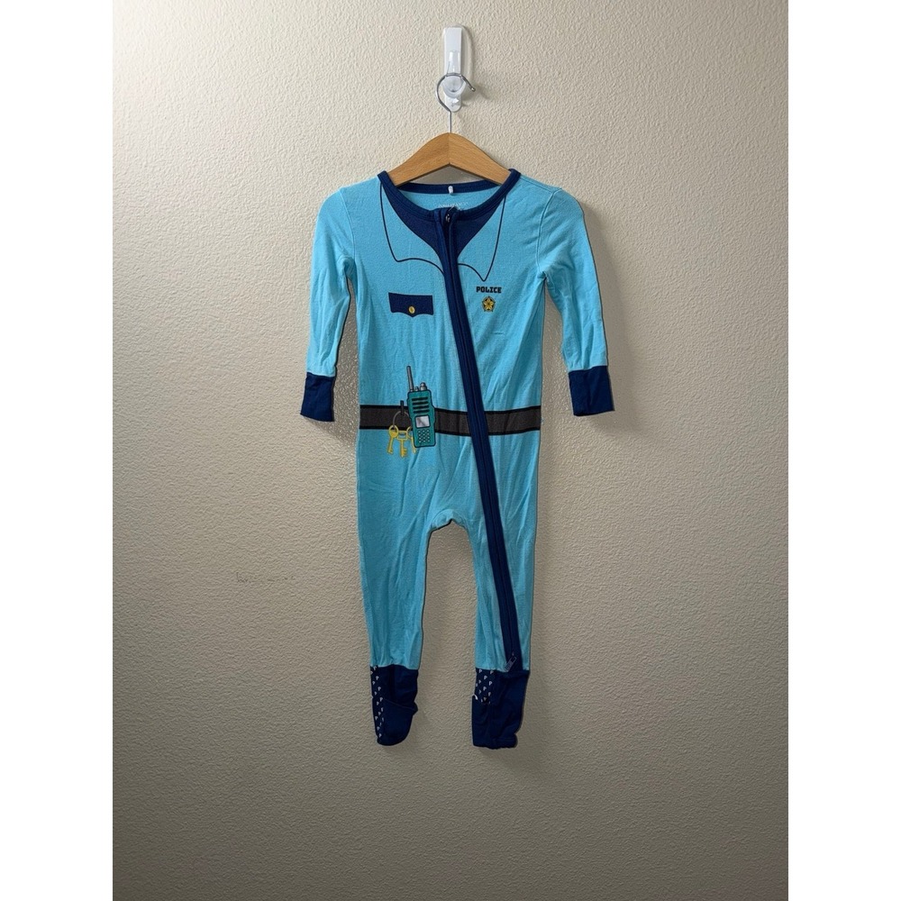 Boys Posh Peanut Bamboo Police Zip PJ Size 12-18 Months